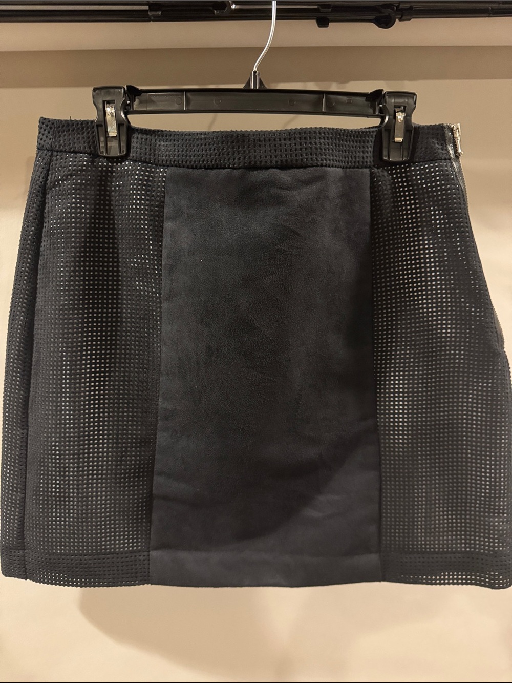 Worthington Black Panel Suede-Look Mini Skirt